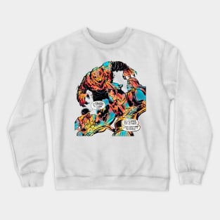 Motorcycles Monster Smoke Pollution Horror Fear Terror Comic Vintage Cartoon Crewneck Sweatshirt